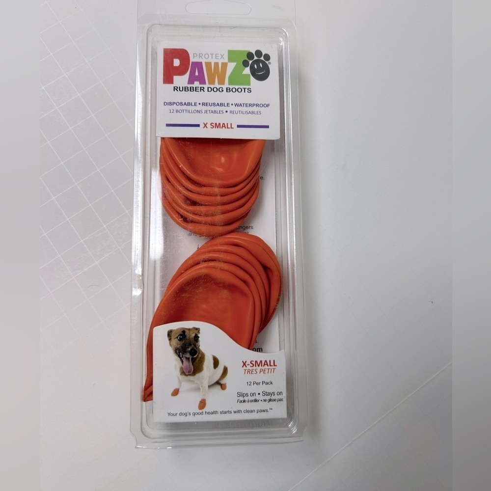 Protex Pawz Rubber Dog Boots X Small Orange 12 per pack